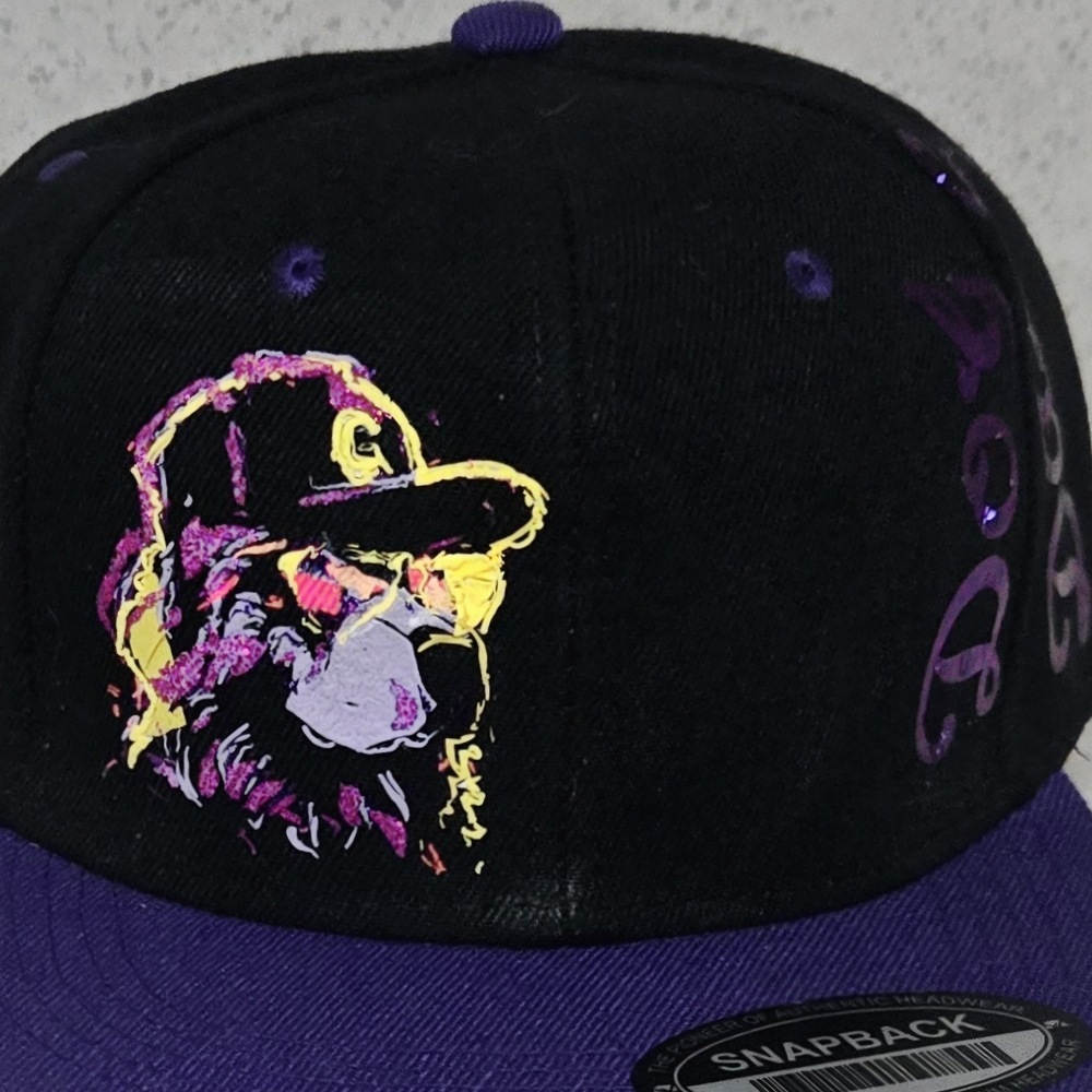 Black and Purple Snapback Hat